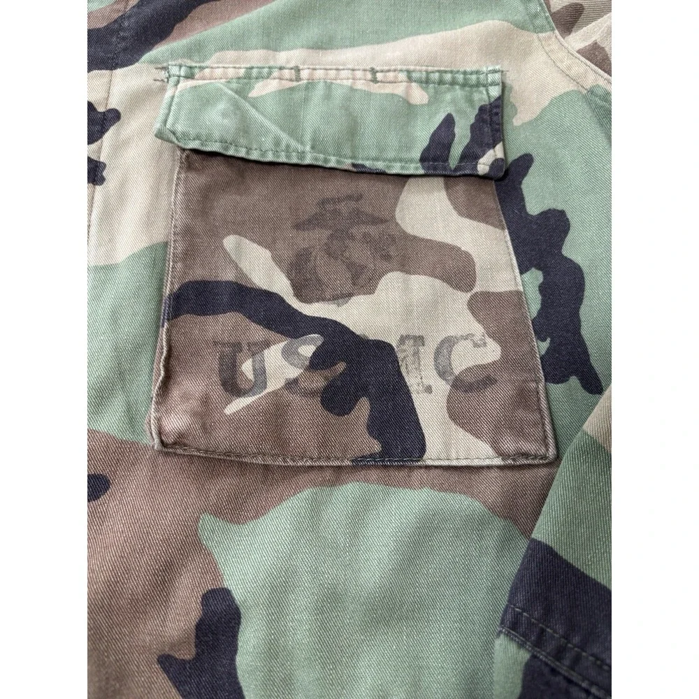 USMC Marines Field Jacket Mens Size M Woodland Camo Summer Weight Coat Shacket